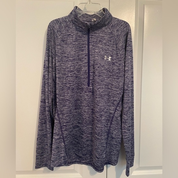 Under Armour Pullover Quarter Zip Long sleeve Shirt Purple Size XL - Picture 8 of 8